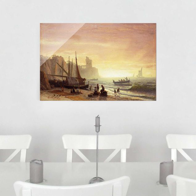 Tableau paysages Albert Bierstadt - La flotte de pêche
