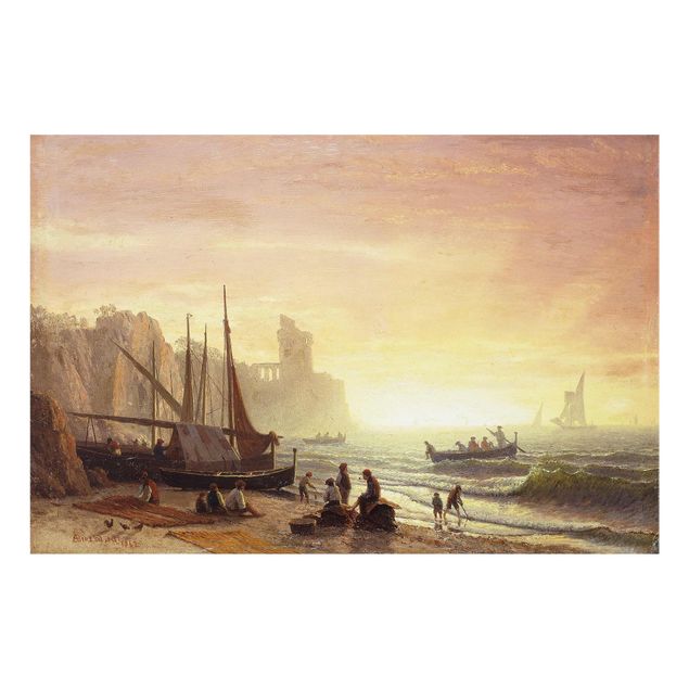 Tableau poisson Albert Bierstadt - La flotte de pêche