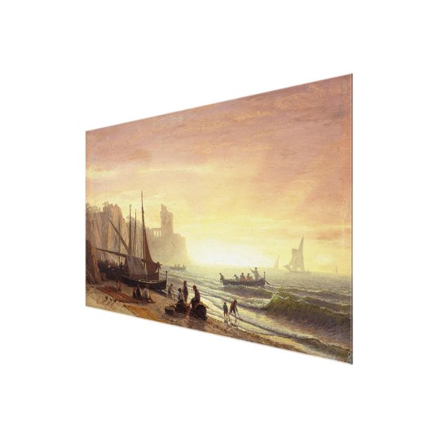 Tableau bord de mer Albert Bierstadt - La flotte de pêche