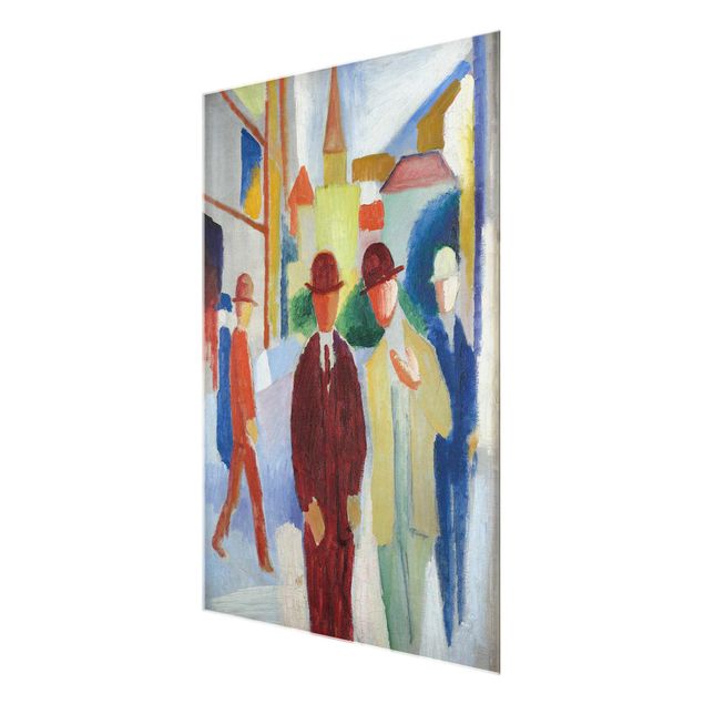 Tableaux abstraits August Macke - Rue lumineuse avec des gens