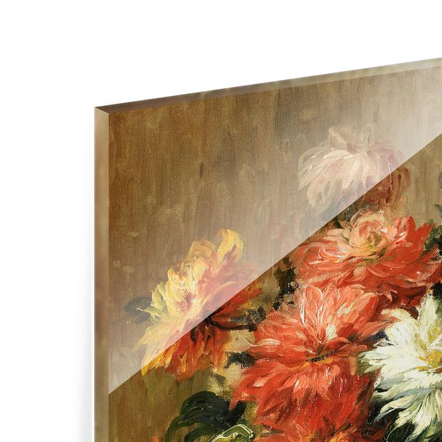Tableaux rouges Auguste Renoir - Nature morte avec des dahlias
