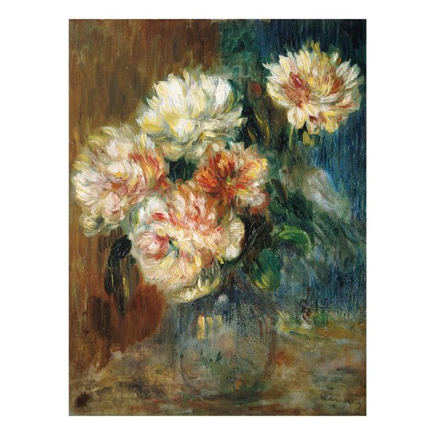 Tableaux en verre fleurs Auguste Renoir - Vase de pivoines
