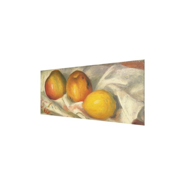 Tableau couleur jaune Auguste Renoir - Deux pommes et un citron