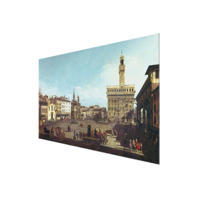 Tableaux en verre architecture & skyline Bernardo Bellotto - La Piazza della Signoria à Florence