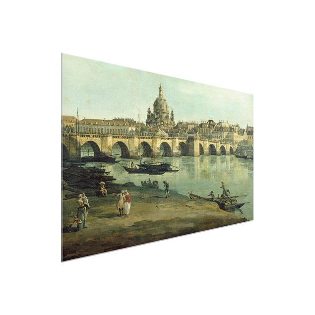Tableaux Expressionnisme Bernardo Bellotto - Vue de Dresde depuis la rive droite de l'Elbe, avec le pont Auguste