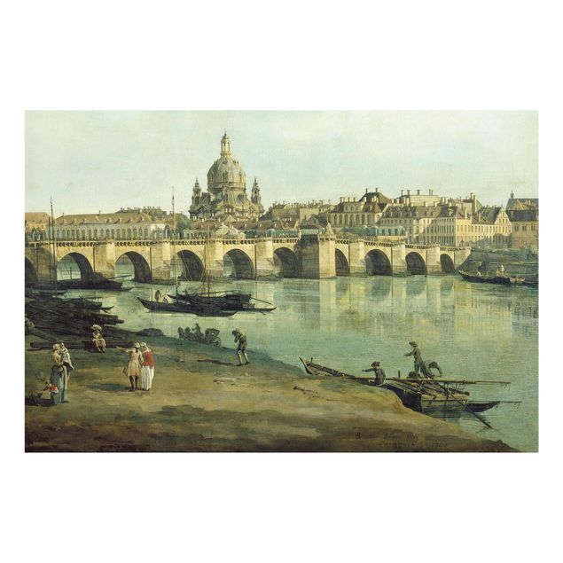Courant artistique Postimpressionnisme Bernardo Bellotto - Vue de Dresde depuis la rive droite de l'Elbe, avec le pont Auguste