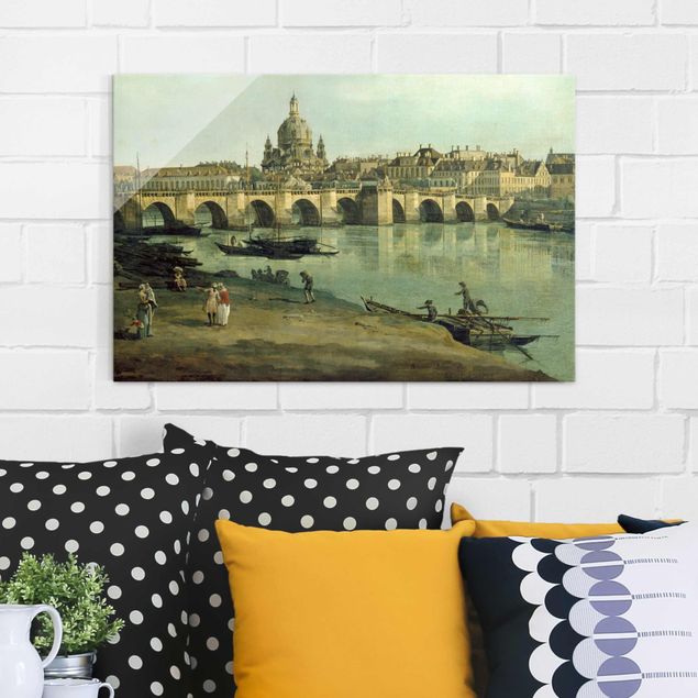 Décorations cuisine Bernardo Bellotto - Vue de Dresde depuis la rive droite de l'Elbe, avec le pont Auguste