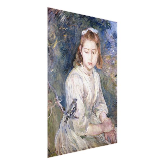 Tableaux portraits Berthe Morisot - Jeune fille avec un oiseau