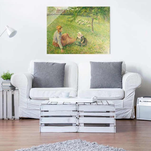 Tableaux pointillisme Camille Pissarro - Le pâturage des oies