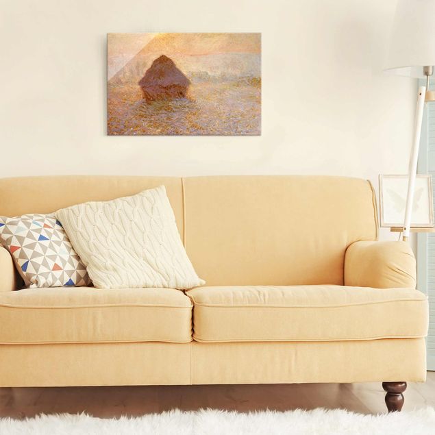 Toile impressionniste Claude Monet - La meule de foin dans la brume