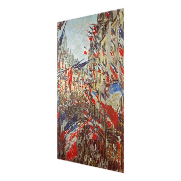 Tableau de ville Claude Monet - La rue Montorgueil avec des drapeaux