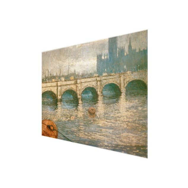 Tableaux en verre architecture & skyline Claude Monet - Pont de la Tamise et Parlement à Londres