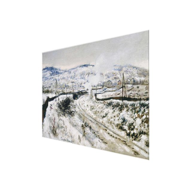 Tableau verre montagne Claude Monet - Train dans la neige à Argenteuil
