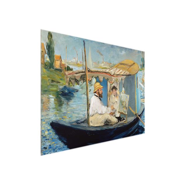 Tableaux modernes Edouard Manet - Claude Monet peignant sur son bateau-atelier