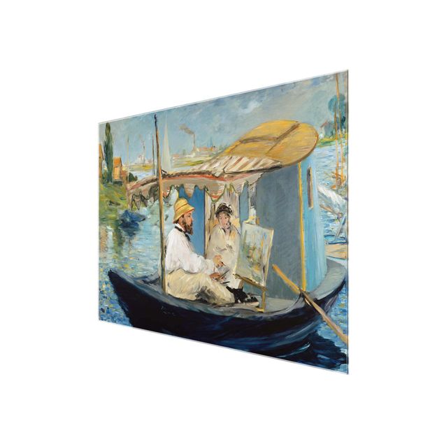 Tableau reproduction Edouard Manet - Claude Monet peignant sur son bateau-atelier