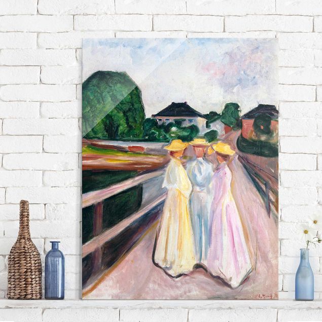Déco murale cuisine Edvard Munch - Trois filles sur le pont