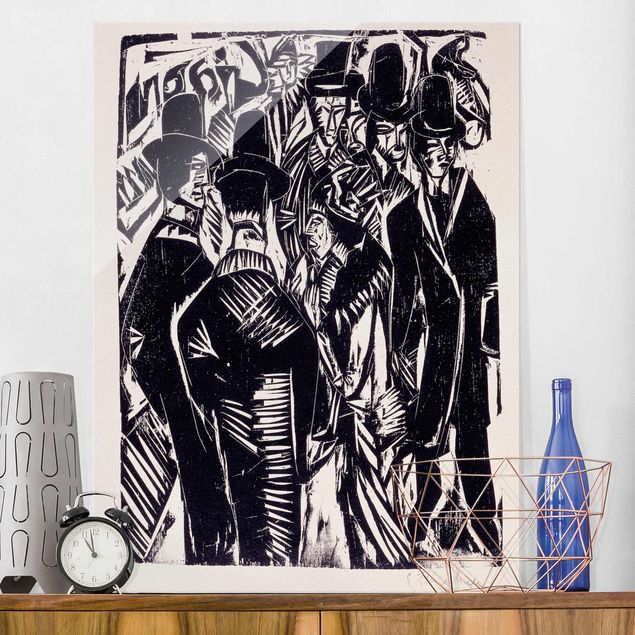 Déco murale cuisine Ernst Ludwig Kirchner - Scène de rue - Devant une vitrine de magasin