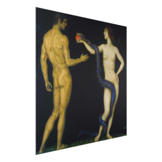Tableaux en verre nu & érotisme Franz von Stuck - Adam et Eve