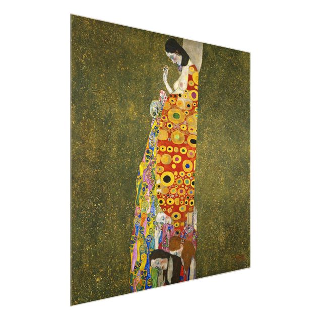 Tableaux en verre nu & érotisme Gustav Klimt - Espoir II
