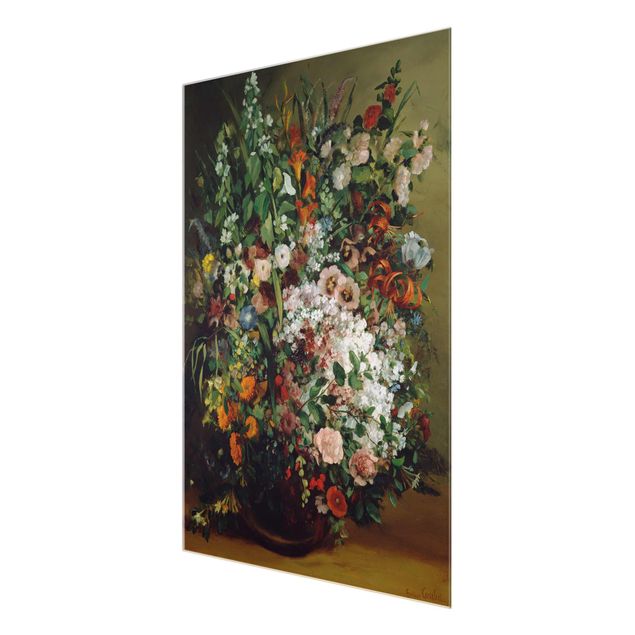 Tableaux moderne Gustave Courbet - Bouquet de fleurs dans un vase