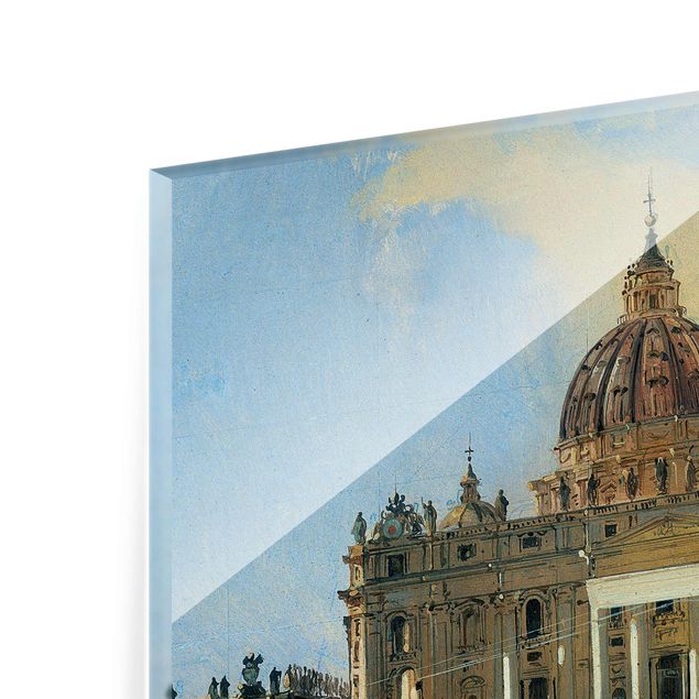 Tableaux en verre magnétique Ippolito Caffi - Bénédiction du pape sur la place Saint-Pierre à Rome
