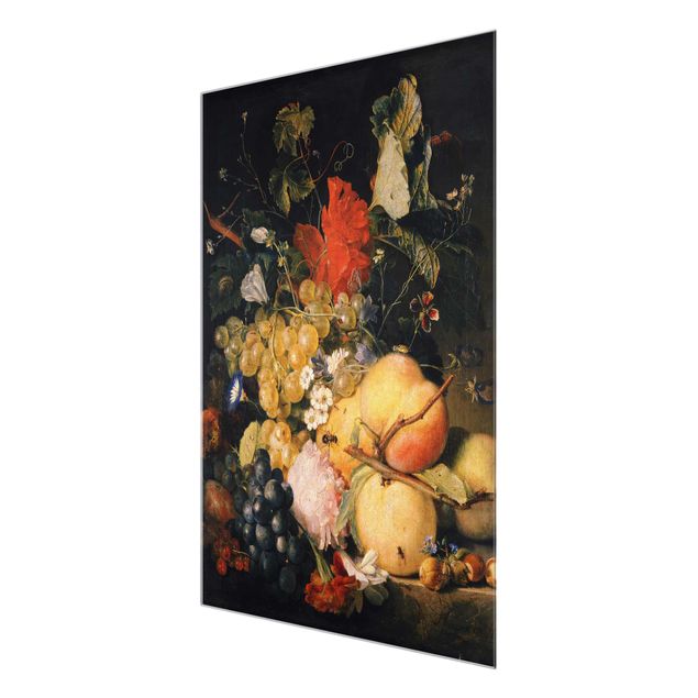 Tableau décoration Jan van Huysum - Fruits, fleurs et insectes