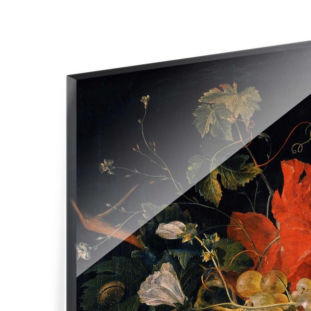 Tableaux en verre magnétique Jan van Huysum - Fruits, fleurs et insectes