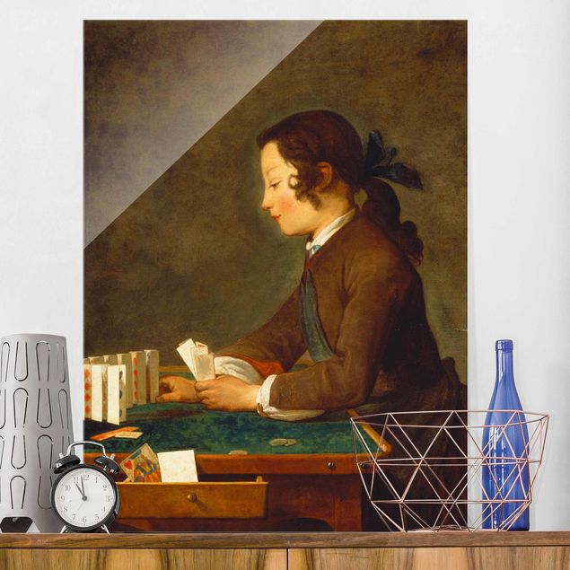 Décorations cuisine Jean-Baptiste Siméon Chardin - Jeune fille (jeune garçon ?) construisant un château de cartes