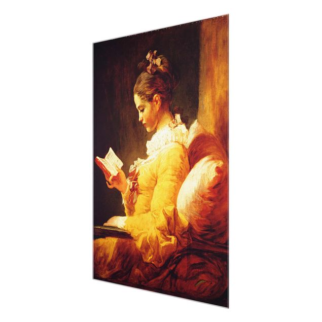Tableau jaune Jean Honoré Fragonard - Jeune fille en train de lire