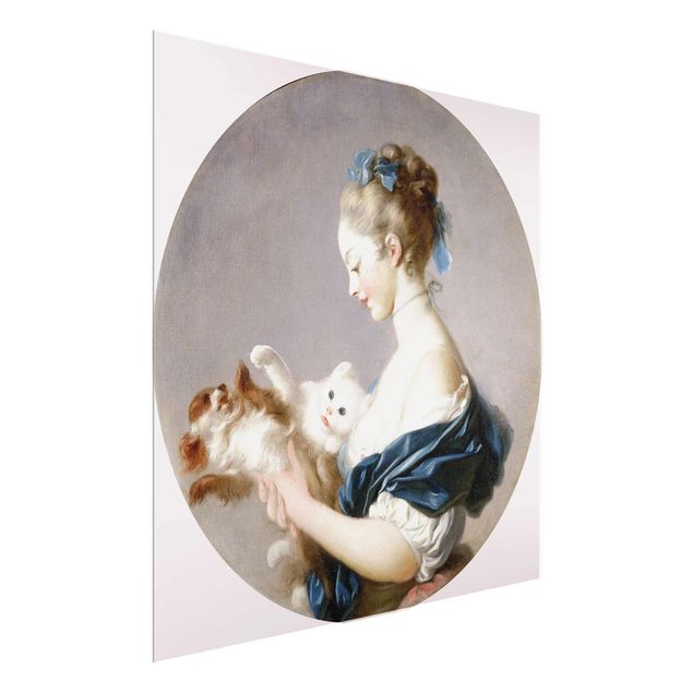 Décoration artistique Jean Honoré Fragonard - Fille jouant avec un chien et un chat