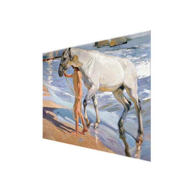 Tableau artistique Joaquin Sorolla - Le bain du cheval