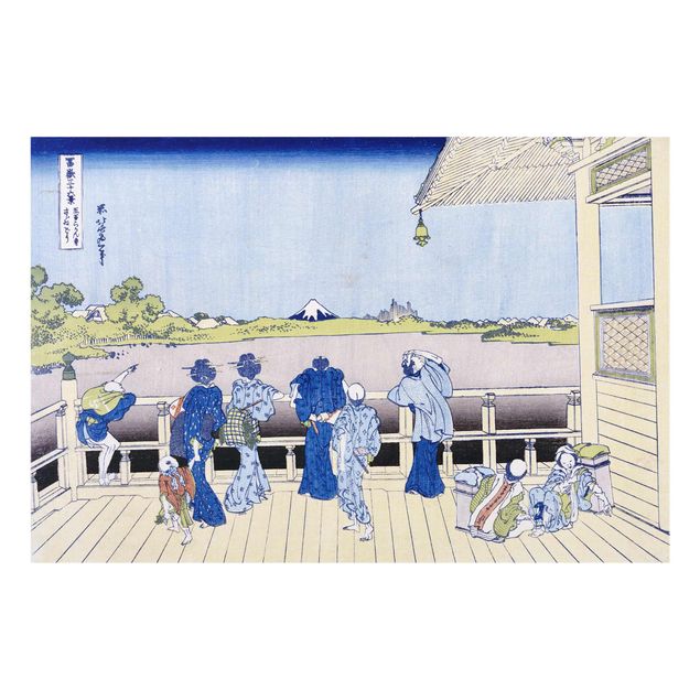 Tableau verre montagne Katsushika Hokusai - La salle Sazai du temple Rakanji