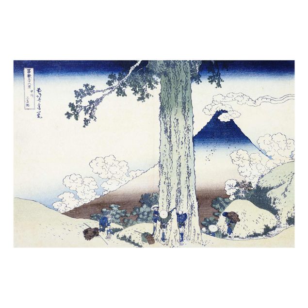Tableau verre montagne Katsushika Hokusai - Col de Mishima dans la province de Kai