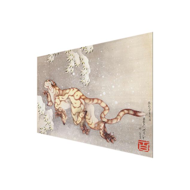 Tableaux reproductions Katsushika Hokusai - Tigre dans une tempête de neige