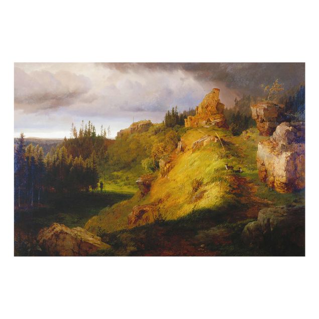 Tableau verre montagne Louis Gurlitt - Paysage des montagnes géantes