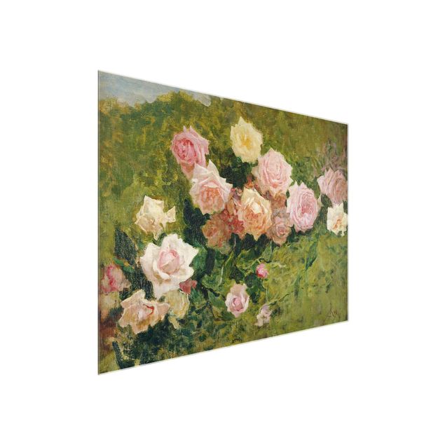 Tableaux en verre fleurs Luigi Rossi - Une étude de roses
