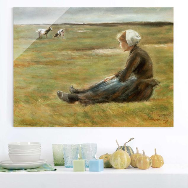 Déco murale cuisine Max Liebermann - Troupeau de chèvres dans les dunes de sable