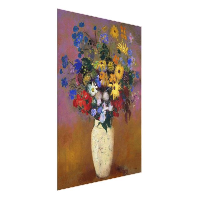 Tableaux moderne Odilon Redon - Vase blanc avec des fleurs