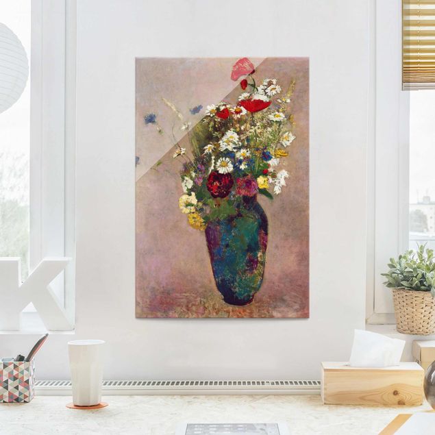 Déco murale cuisine Odilon Redon - Vase à fleurs avec des coquelicots