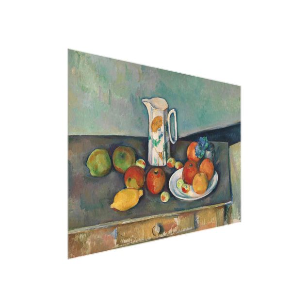 Tableau artistique Paul Cézanne - Nature morte avec un pot à lait et des fruits