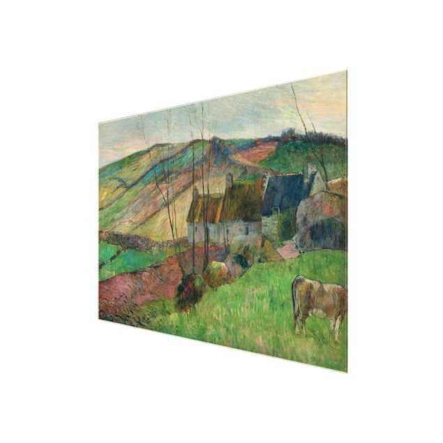 Tableau verre montagne Paul Gauguin - Chalets sur le flanc de la Montagne Sainte-Marguerite