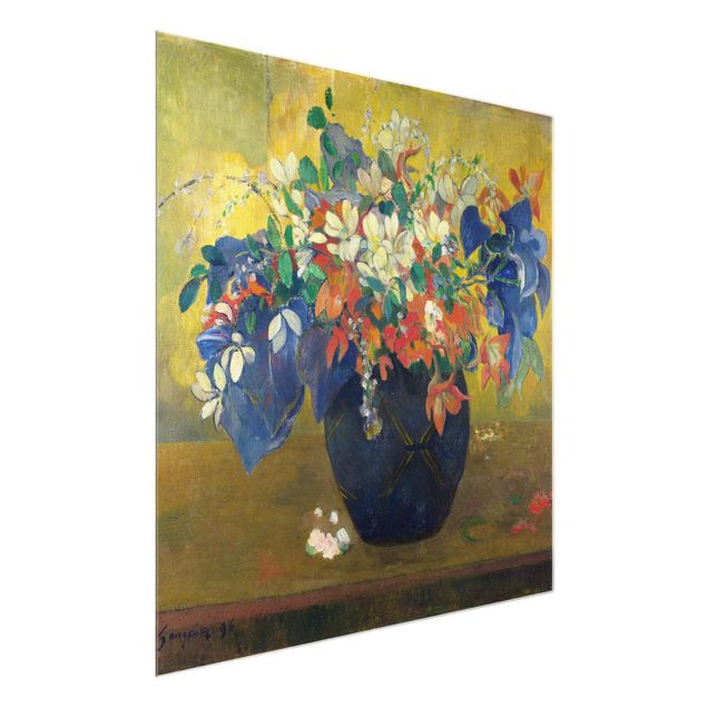 Tableaux en verre fleurs Paul Gauguin - Fleurs dans un vase