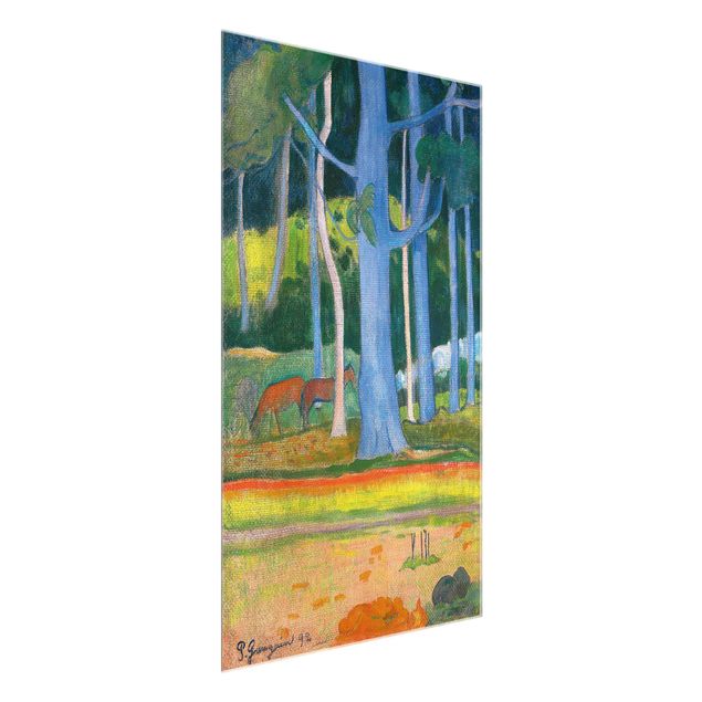 Tableaux arbres Paul Gauguin - Paysage avec des troncs d'arbres bleus