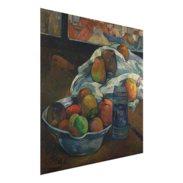 Tableaux moderne Paul Gauguin - Bol de fruits et pichet devant une fenêtre