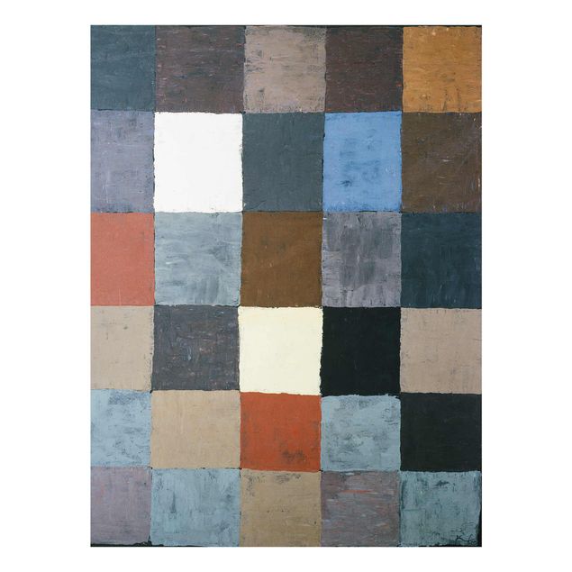 Tableau abstrait Paul Klee - Tableau des couleurs (sur gris)