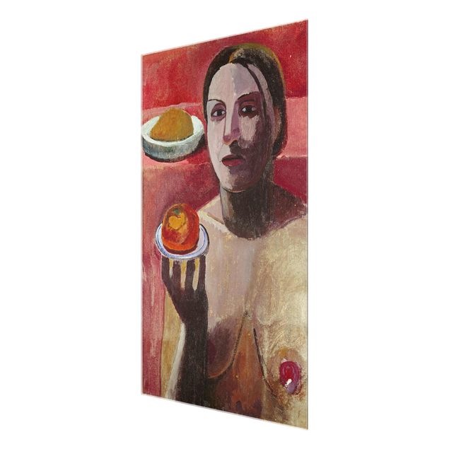 Tableaux reproductions Paula Modersohn-Becker - Femme italienne semi-nue avec assiette
