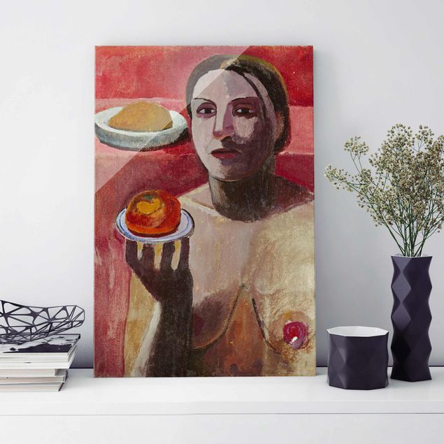 Déco mur cuisine Paula Modersohn-Becker - Femme italienne semi-nue avec assiette