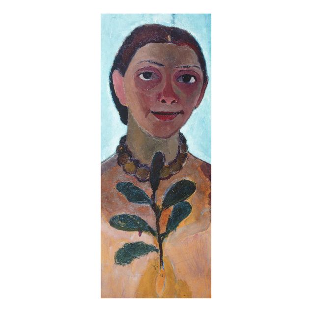 Tableau portraits Paula Modersohn-Becker - Autoportrait avec rameau de camélia