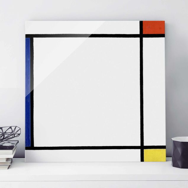Décorations cuisine Piet Mondrian - Composition III avec rouge, jaune et bleu