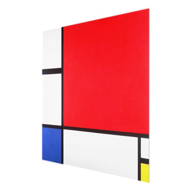 Tableau art abstrait Piet Mondrian - Composition avec rouge, bleu et jaune
